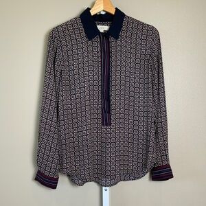 LOFT Mosaic Stripe Utility Blouse